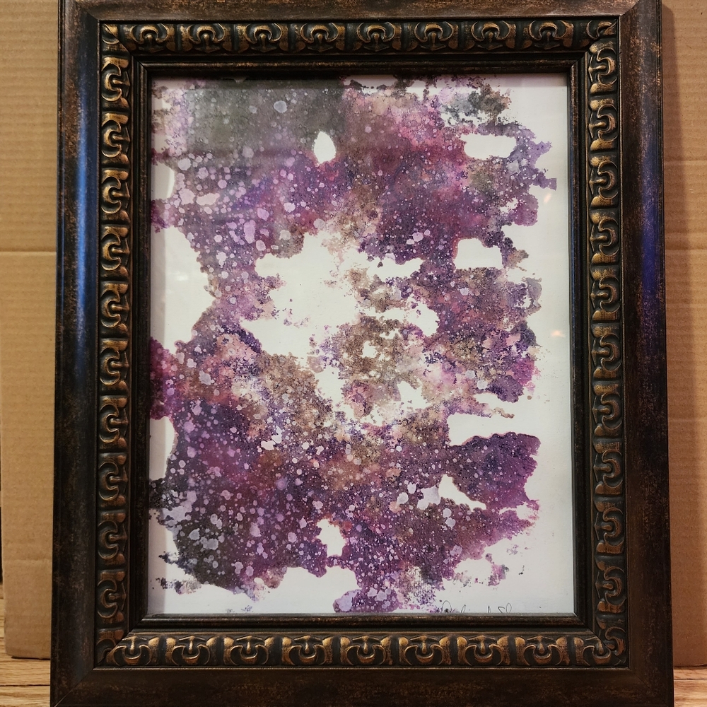 HANDCRAFTED Antique Bronze Frame Painting HANDPAINTED Abstract Art Wall Decor - Picture 10 of 16